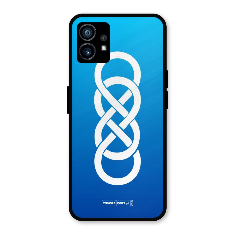 Double Infinity Blue Metal Back Case for Nothing Phone 1