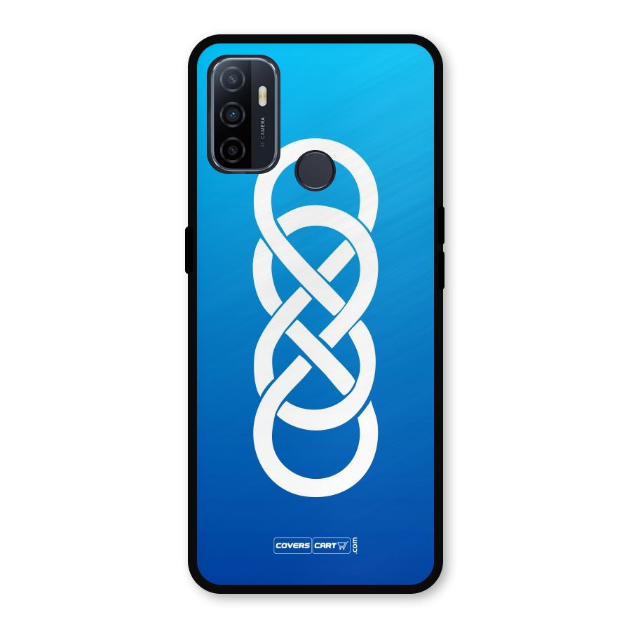 Double Infinity Blue Metal Back Case for Oppo A53