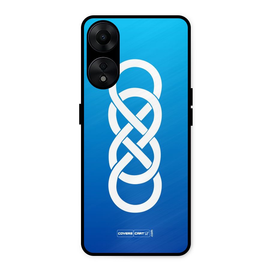 Double Infinity Blue Metal Back Case for Oppo A78 5G