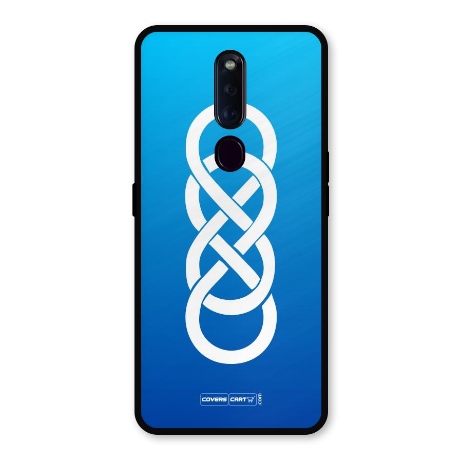 Double Infinity Blue Metal Back Case for Oppo F11 Pro
