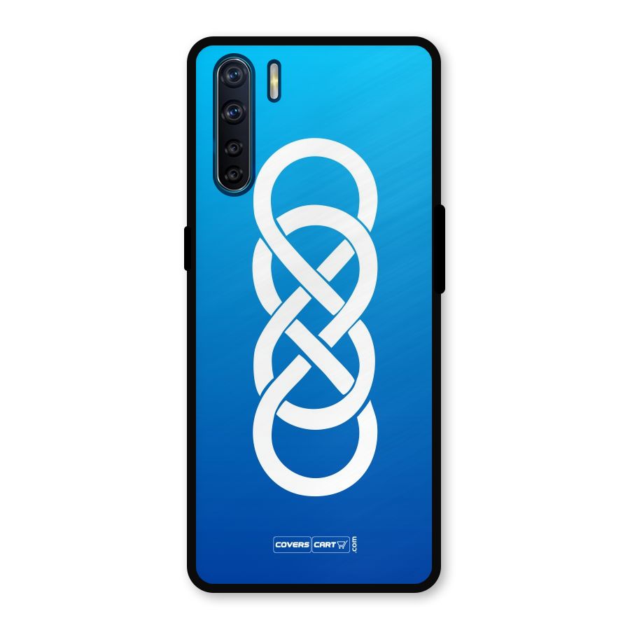 Double Infinity Blue Metal Back Case for Oppo F15