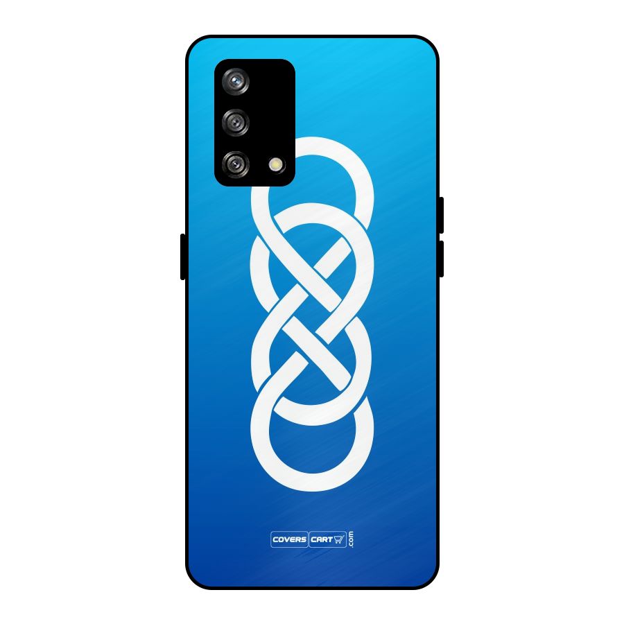 Double Infinity Blue Metal Back Case for Oppo F19