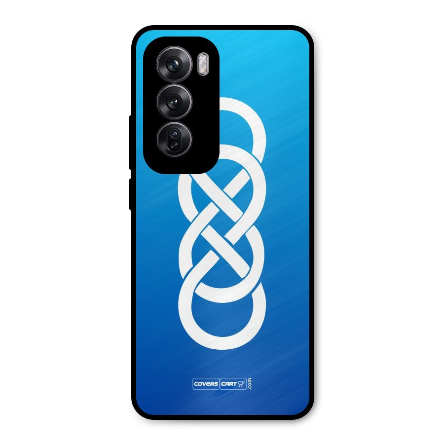 Double Infinity Blue Metal Back Case for Oppo Reno12 Pro