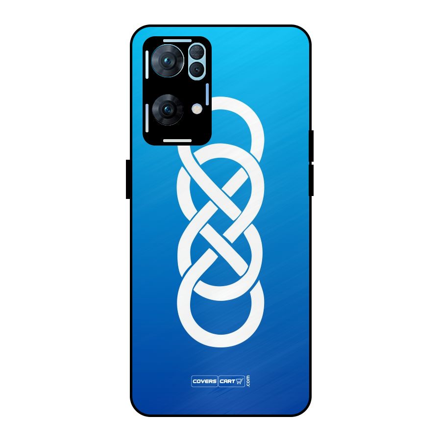 Double Infinity Blue Metal Back Case for Oppo Reno7 Pro 5G