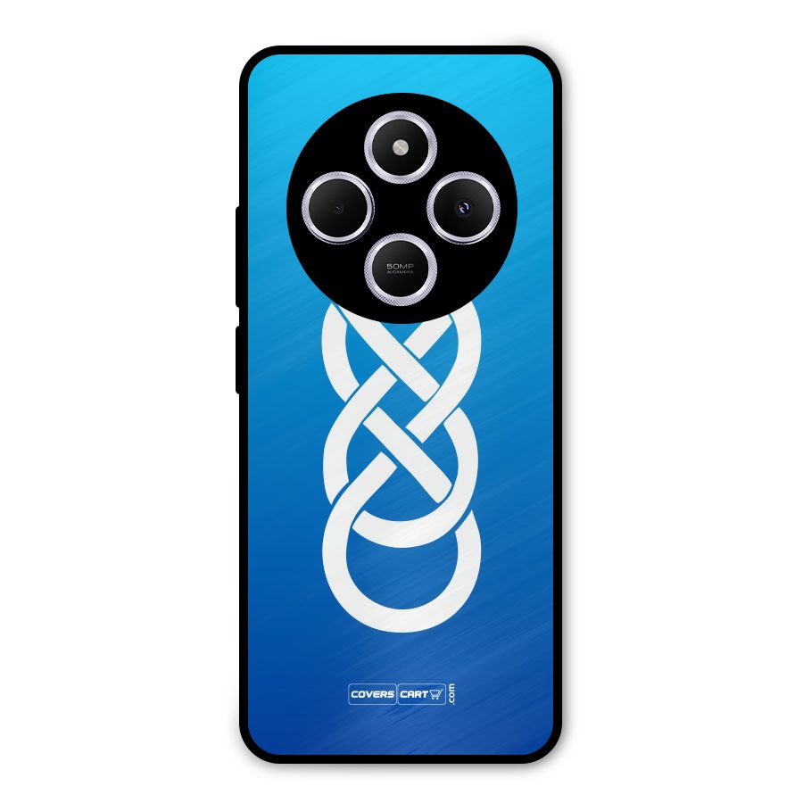 Double Infinity Blue Metal Back Case for Poco C75 5G