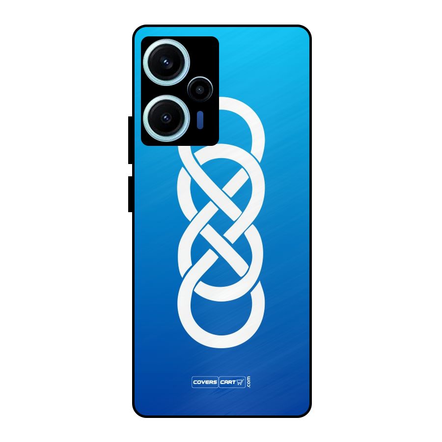 Double Infinity Blue Metal Back Case for Poco F5