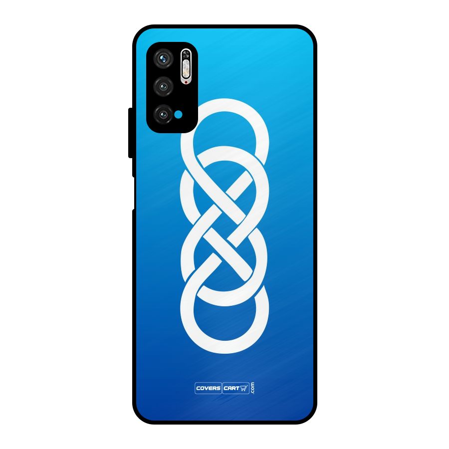 Double Infinity Blue Metal Back Case for Poco M3 Pro 5G