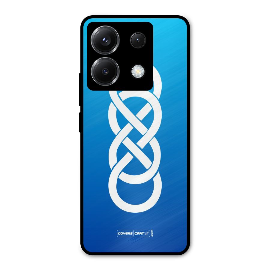 Double Infinity Blue Metal Back Case for Poco X6