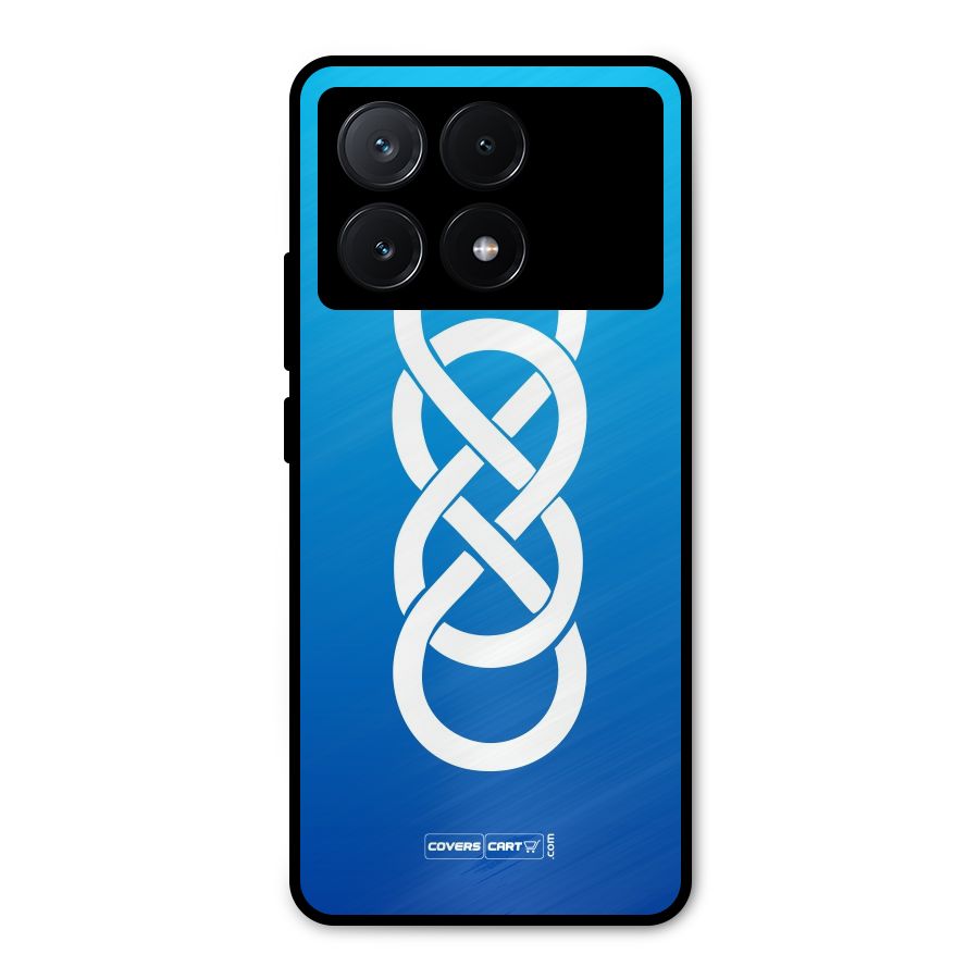 Double Infinity Blue Metal Back Case for Poco X6 Pro