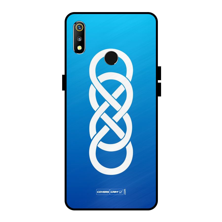 Double Infinity Blue Metal Back Case for Realme 3i