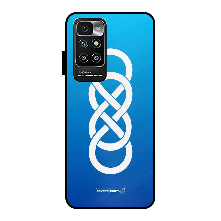 Double Infinity Blue Metal Back Case for Redmi 10 Prime