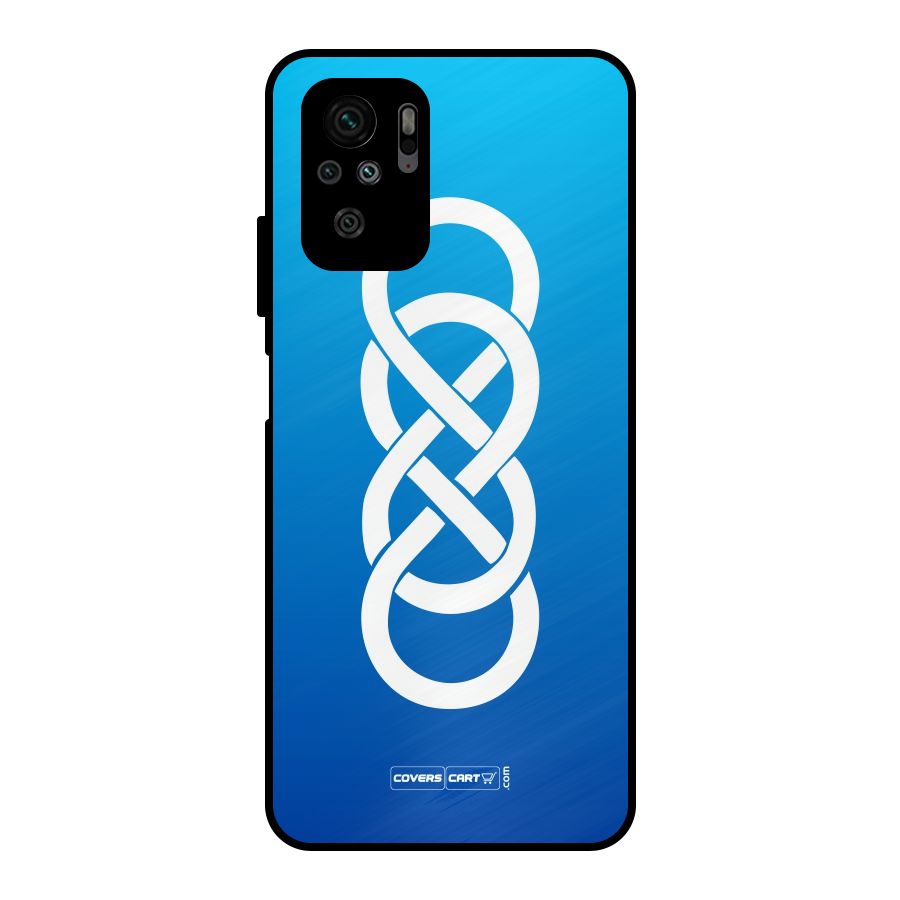 Double Infinity Blue Metal Back Case for Redmi Note 10S