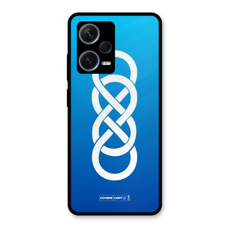 Double Infinity Blue Metal Back Case for Redmi Note 12 Pro Plus 5G