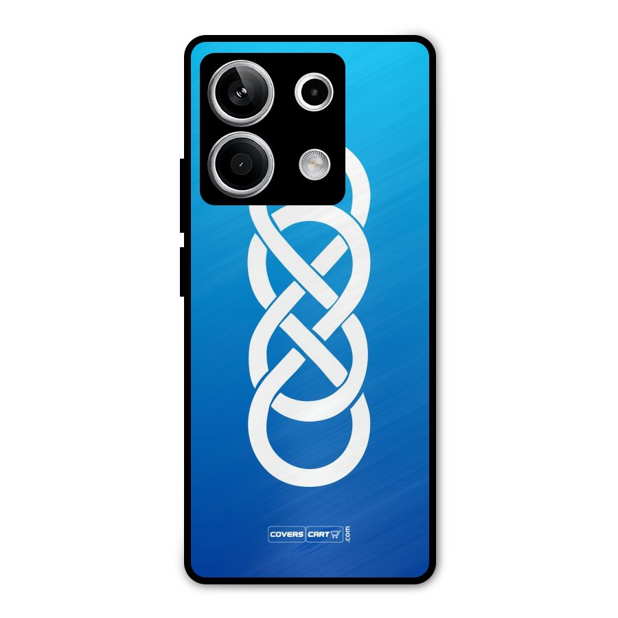 Double Infinity Blue Metal Back Case for Redmi Note 13 5G