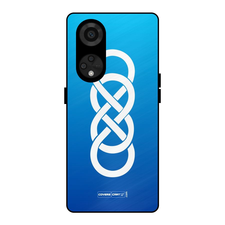 Double Infinity Blue Metal Back Case for Reno8 T 5G