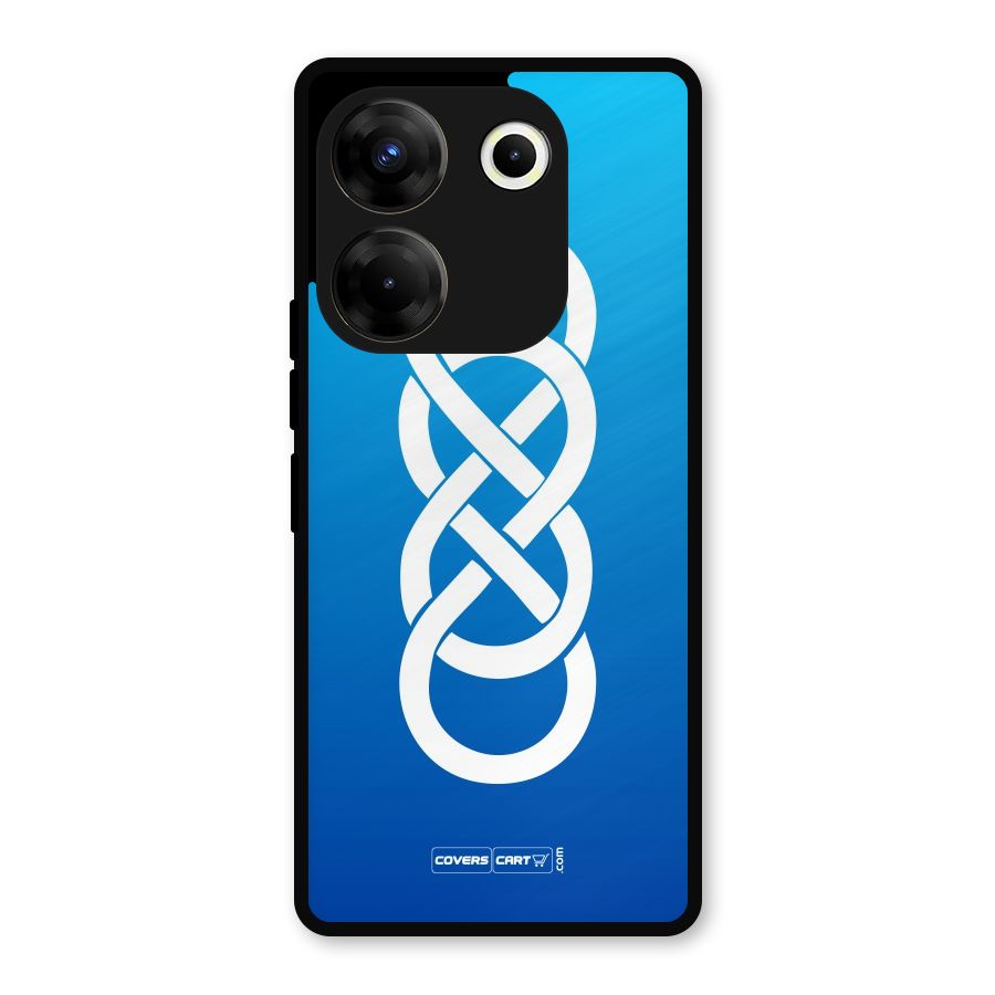 Double Infinity Blue Metal Back Case for Tecno Camon 20 Pro