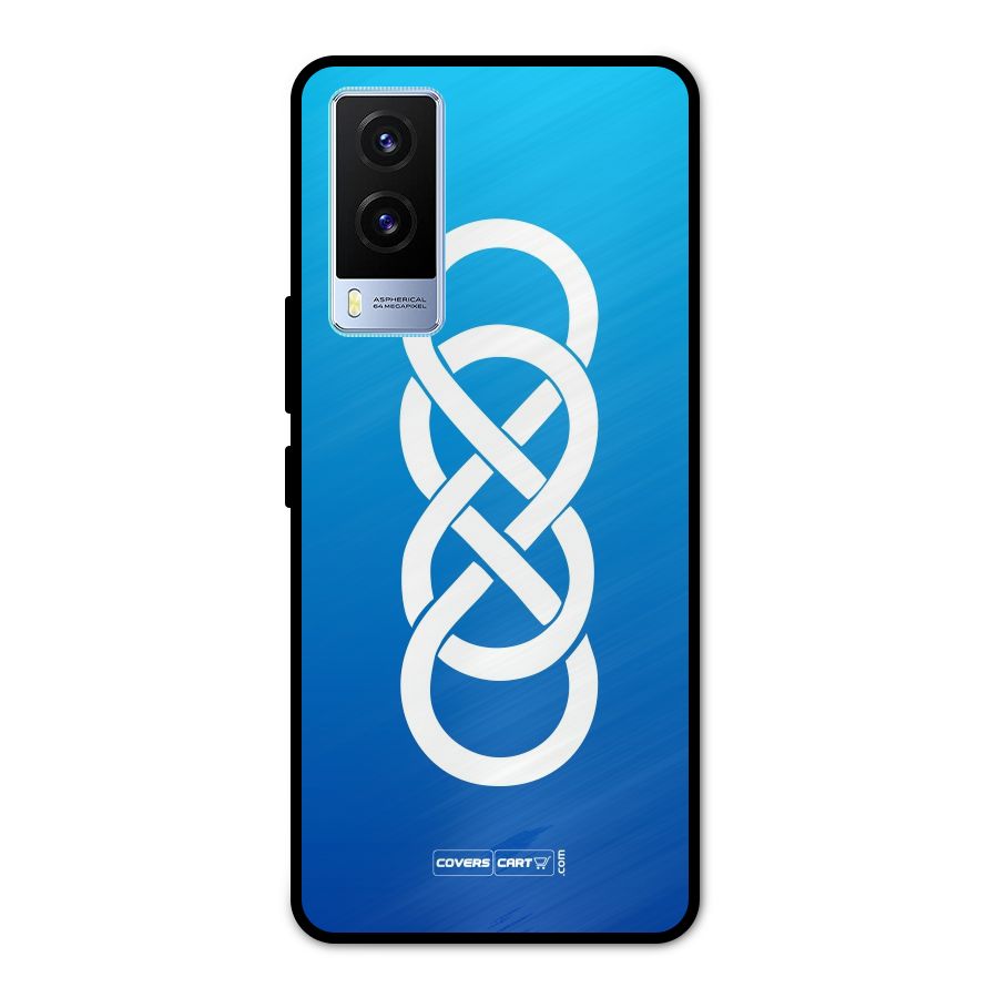Double Infinity Blue Metal Back Case for Vivo V21e 5G