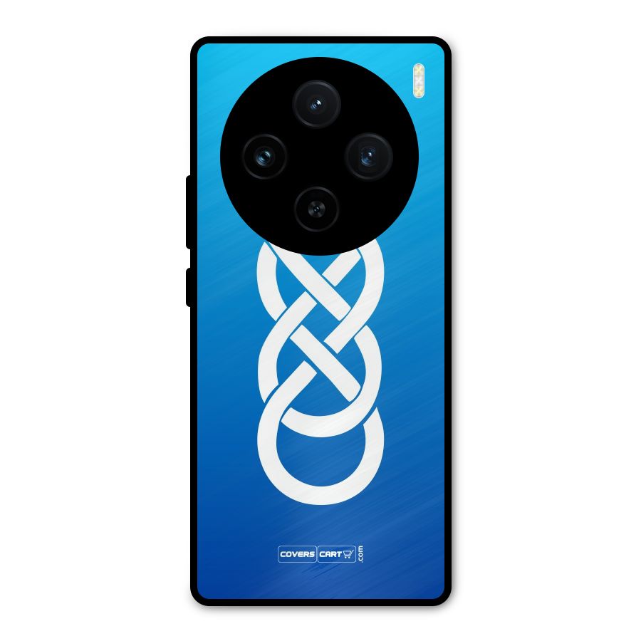 Double Infinity Blue Metal Back Case for Vivo X100