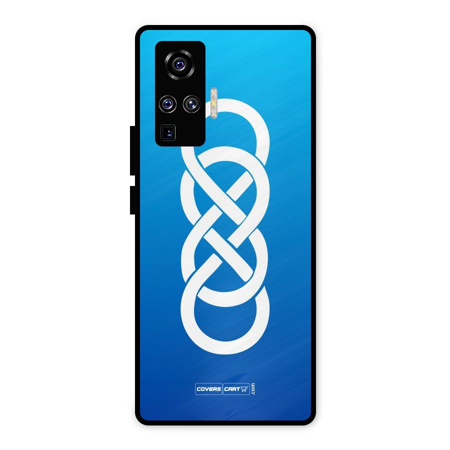 Double Infinity Blue Metal Back Case for Vivo X50 Pro