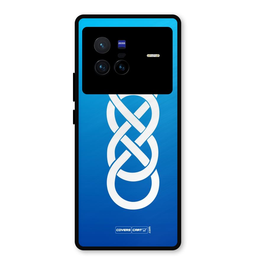 Double Infinity Blue Metal Back Case for Vivo X80