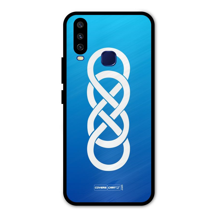 Double Infinity Blue Metal Back Case for Vivo Y15