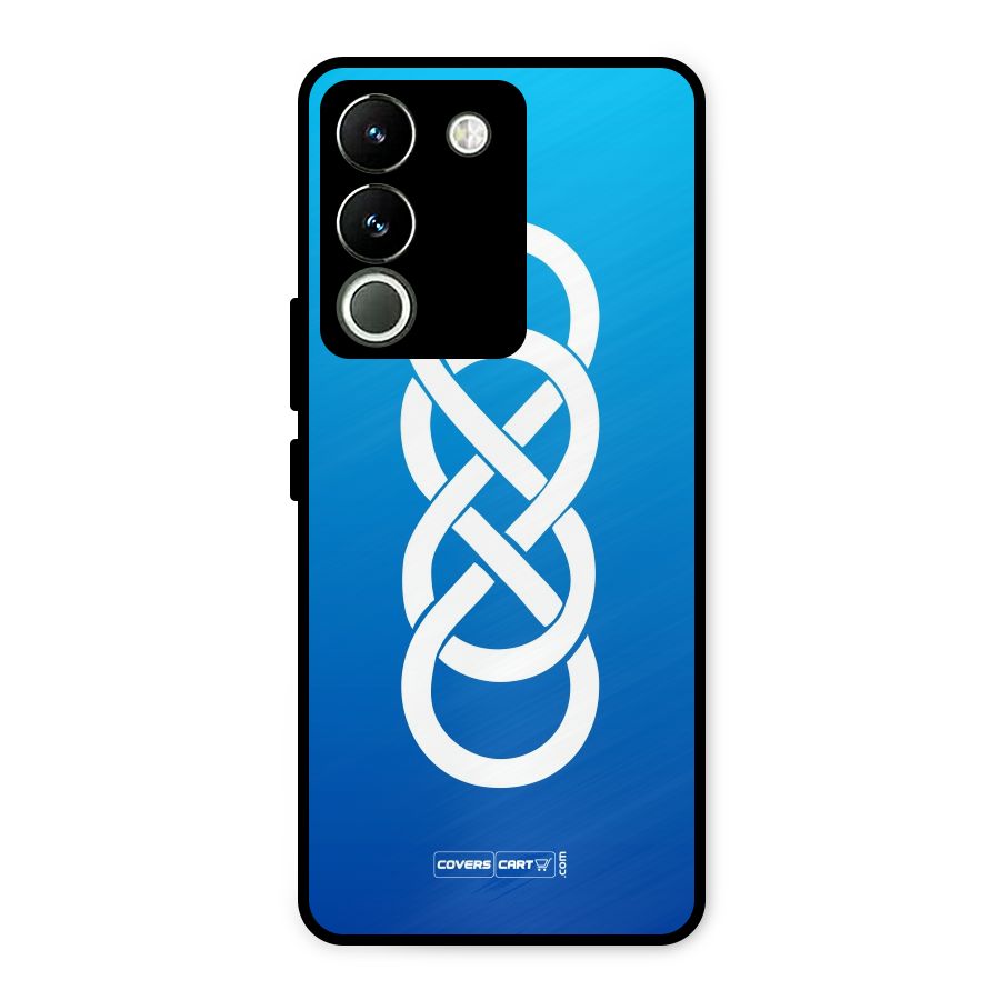 Double Infinity Blue Metal Back Case for Vivo Y200