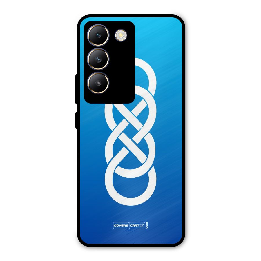 Double Infinity Blue Metal Back Case for Vivo Y200e