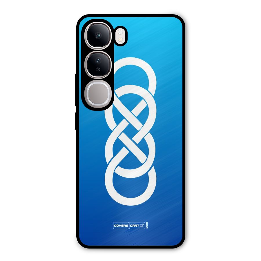 Double Infinity Blue Metal Back Case for Vivo Y300