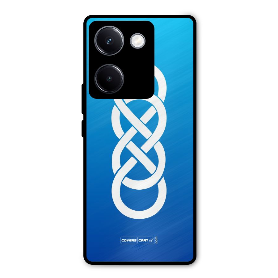 Double Infinity Blue Metal Back Case for Vivo Y300 Plus