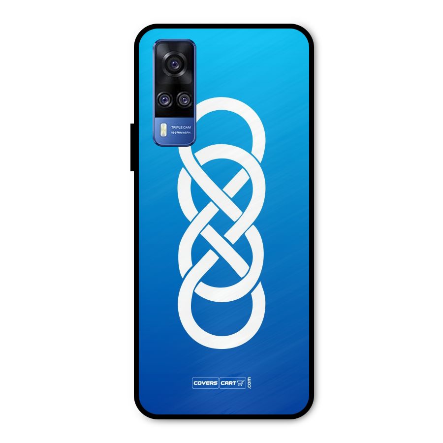 Double Infinity Blue Metal Back Case for Vivo Y51A