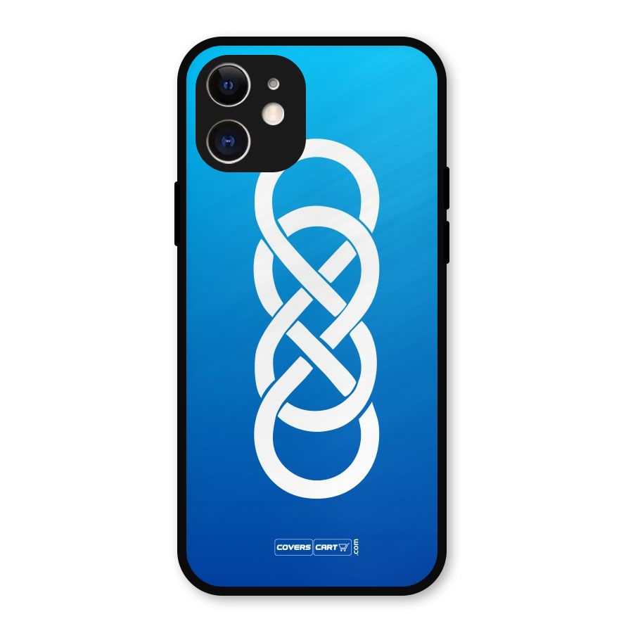 Double Infinity Blue Metal Back Case for iPhone 12