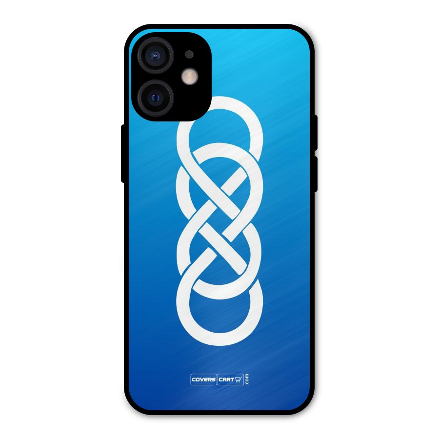 Double Infinity Blue Metal Back Case for iPhone 12 Mini