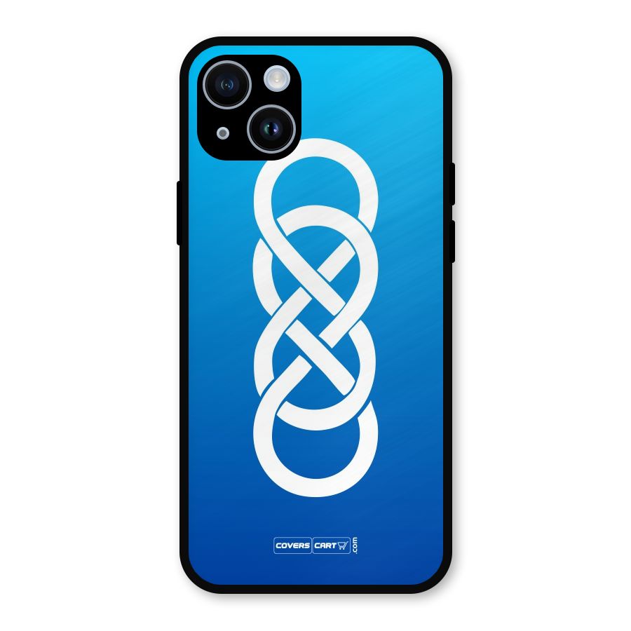 Double Infinity Blue Metal Back Case for iPhone 14
