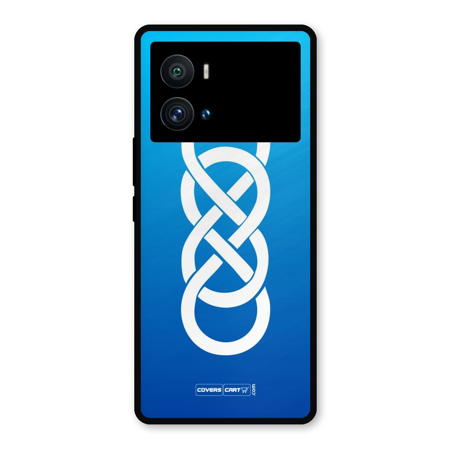 Double Infinity Blue Metal Back Case for iQOO 9 Pro