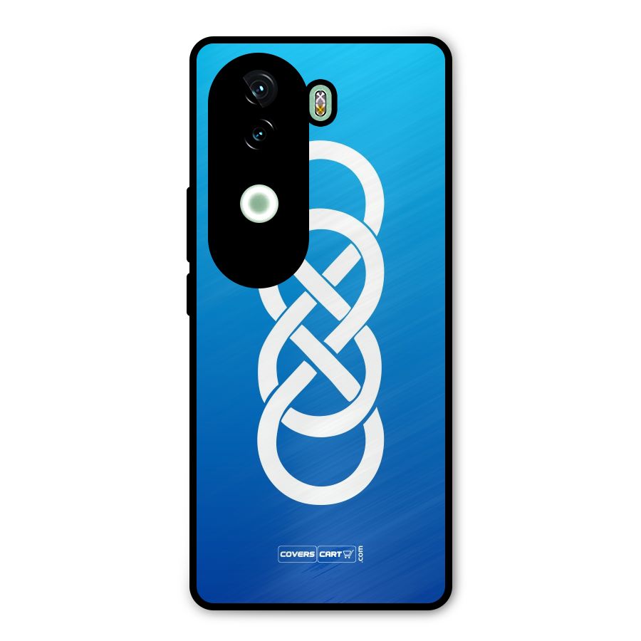 Double Infinity Blue Metal Back Case for iQOO Z9s