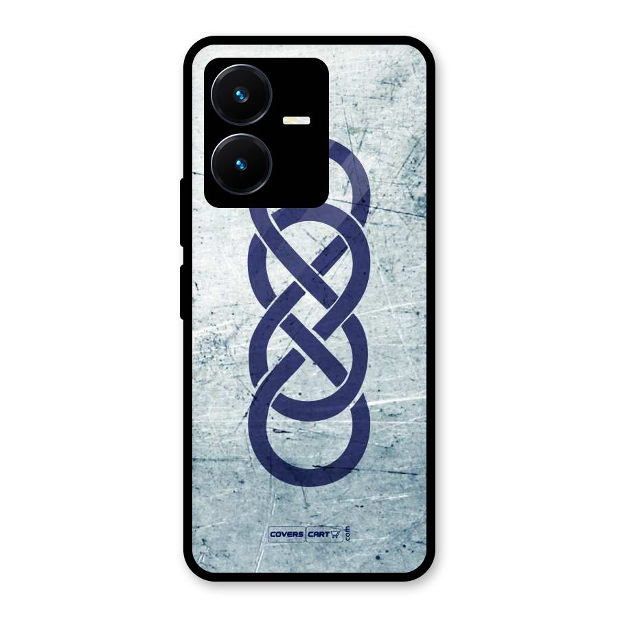 Double Infinity Rough Glass Back Case for Vivo Y22s