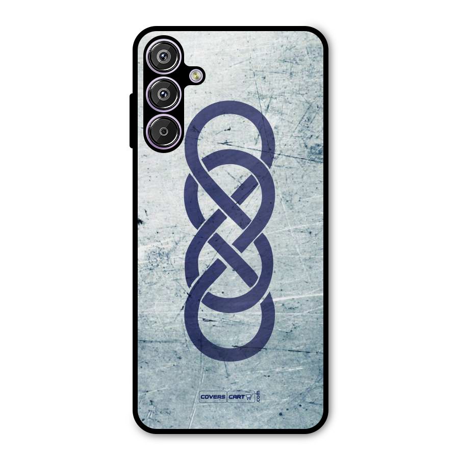 Double Infinity Rough Metal Back Case for Galaxy M15