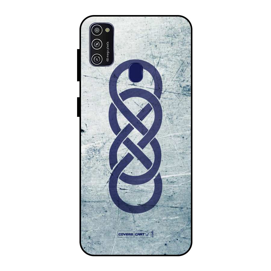 Double Infinity Rough Metal Back Case for Galaxy M21