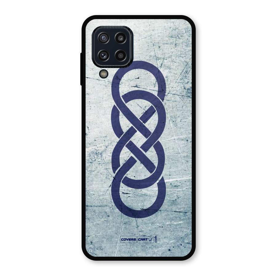 Double Infinity Rough Metal Back Case for Galaxy M32