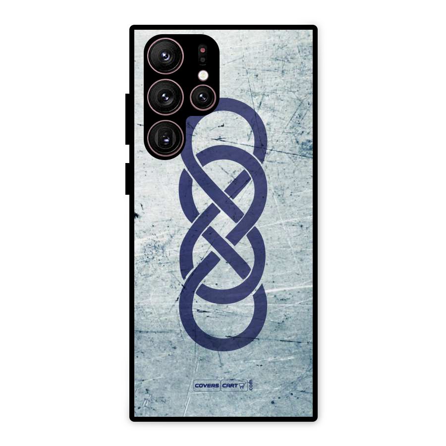 Double Infinity Rough Metal Back Case for Galaxy S22 Ultra 5G