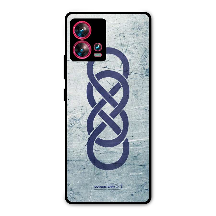 Double Infinity Rough Metal Back Case for Motorola Edge 30 Fusion
