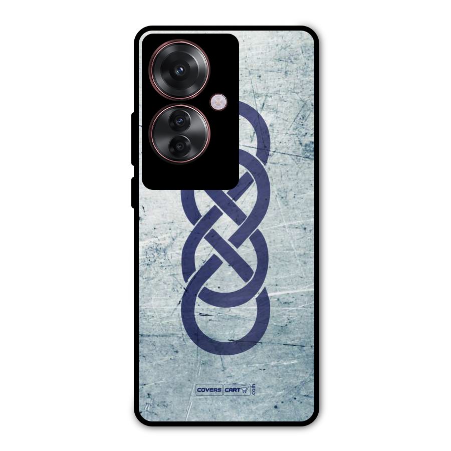 Double Infinity Rough Metal Back Case for Oppo F25 Pro
