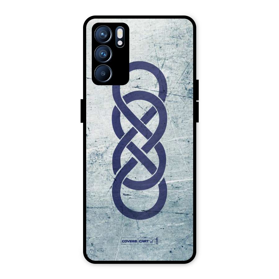 Double Infinity Rough Metal Back Case for Oppo Reno6 5G