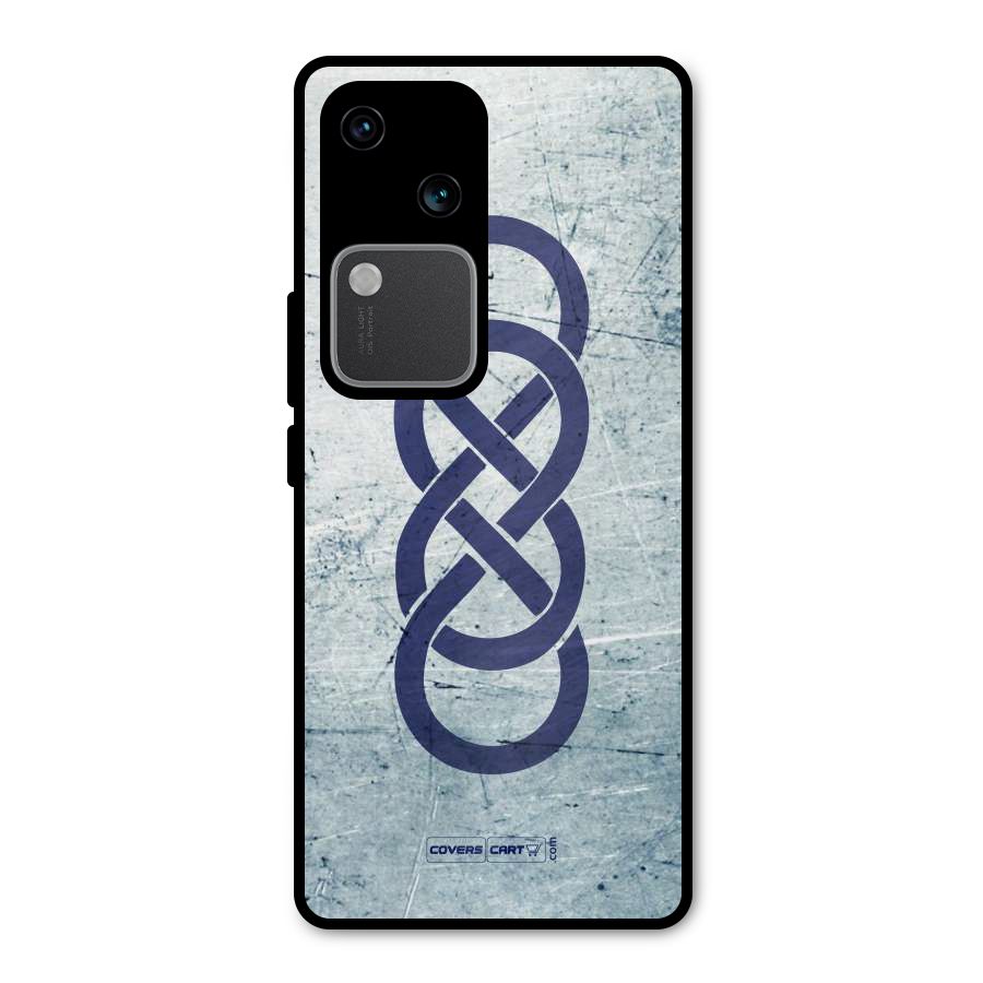 Double Infinity Rough Metal Back Case for Vivo V30 Pro