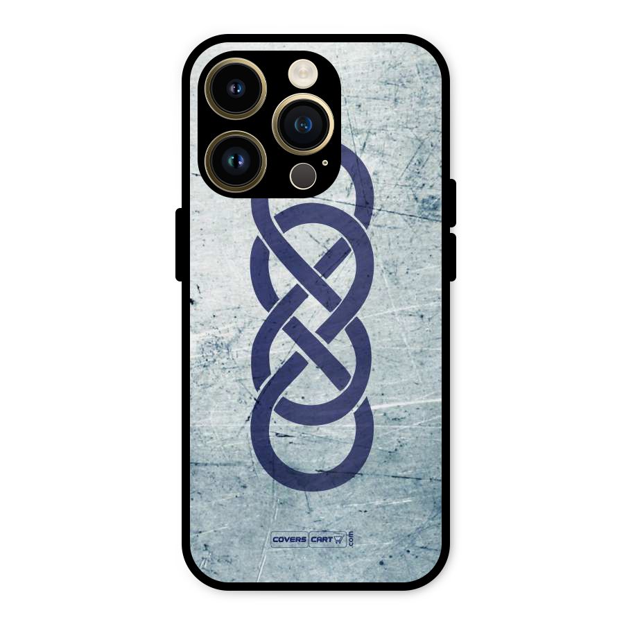 Double Infinity Rough Metal Back Case for iPhone 14 Pro
