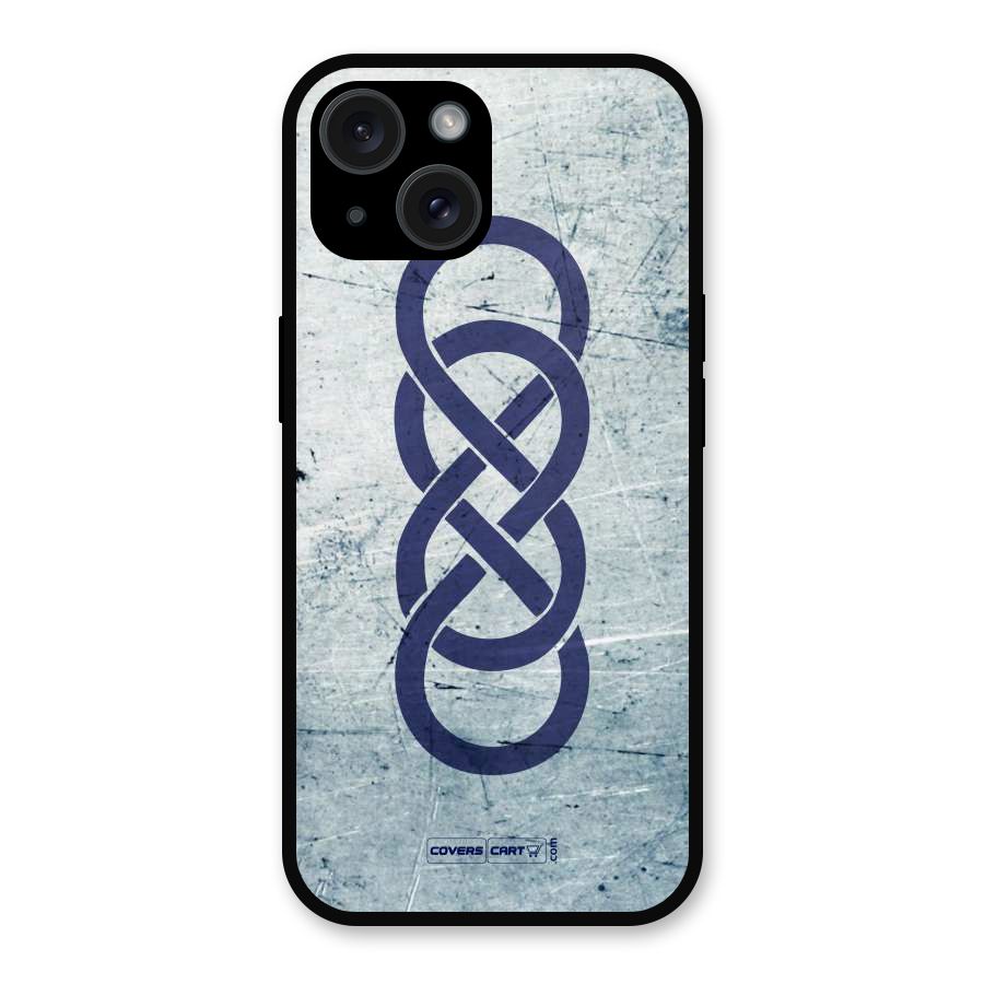 Double Infinity Rough Metal Back Case for iPhone 15