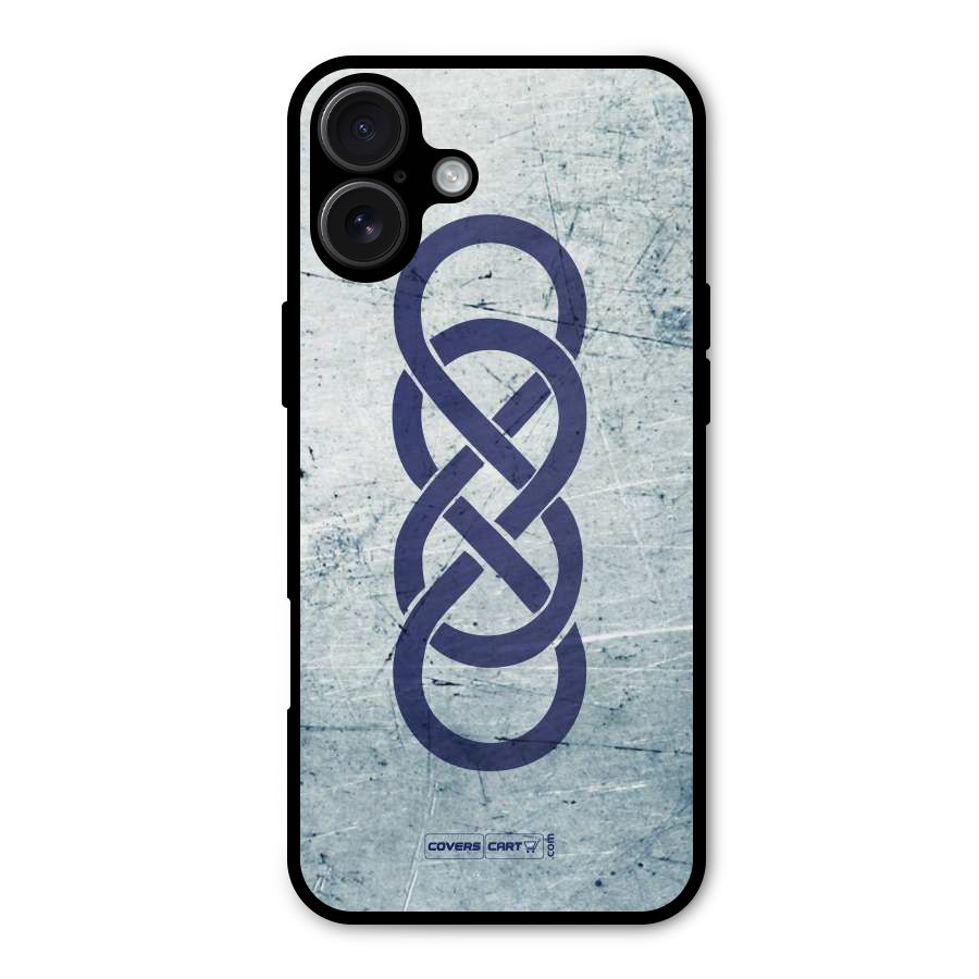 Double Infinity Rough Metal Back Case for iPhone 16 Plus