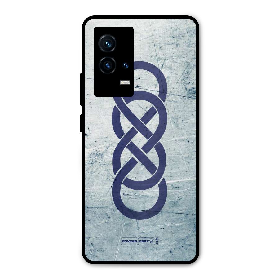 Double Infinity Rough Metal Back Case for iQOO 9 5G