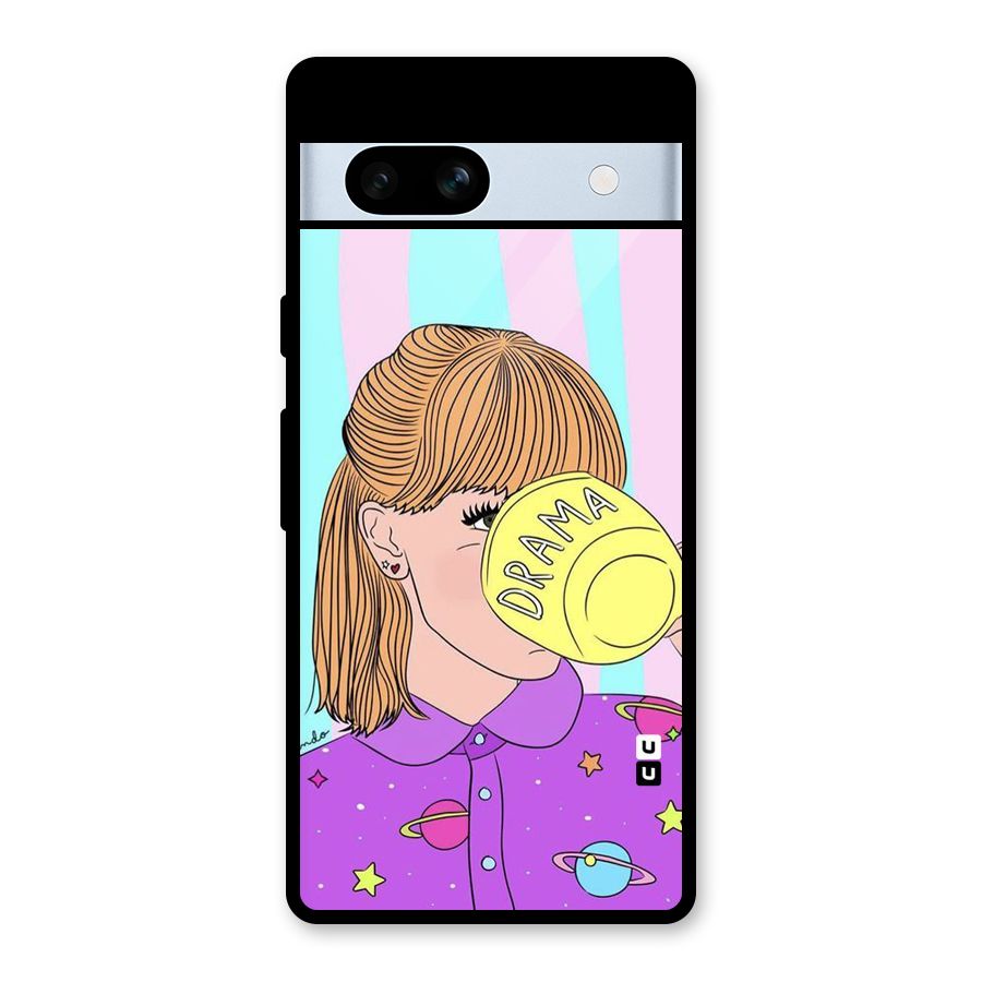 Drama Cup Glass Back Case for Google Pixel 7a