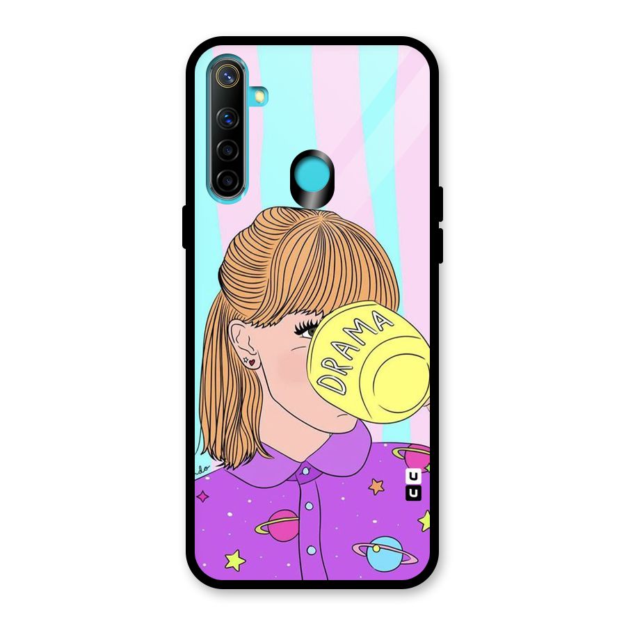 Drama Cup Glass Back Case for Realme 5i